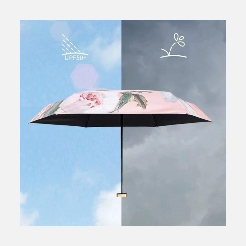 迷你折叠伞 粉色便携晴雨伞六骨折叠口袋伞 细节图1