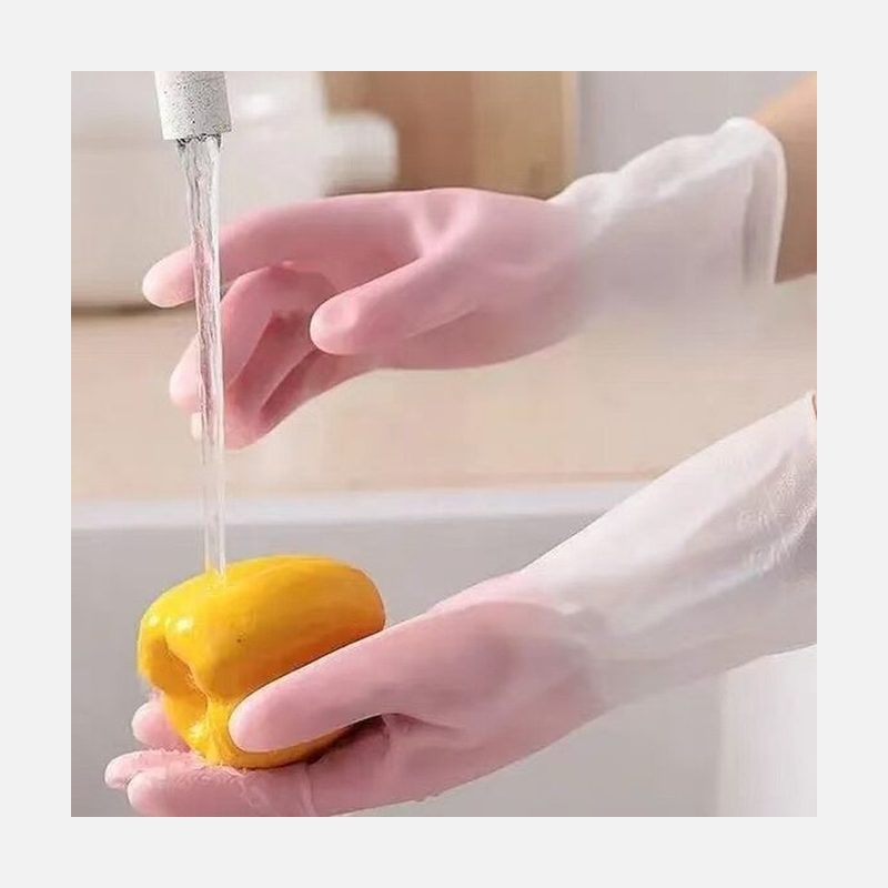 清洁手套 家用薄款洗碗手套防水加长一副 细节图1