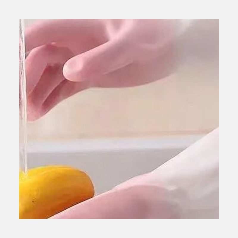 清洁手套 家用薄款洗碗手套防水加长一副 细节图2